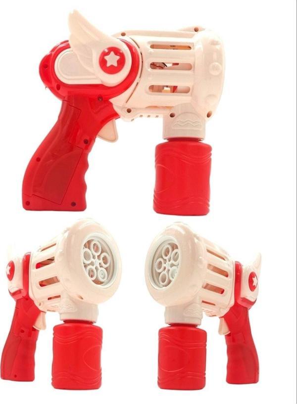 Pop Şeker Bubble Machine Gun Baloncuk Çıkartan Tabanca Büyük Boy Pilli Otomatik Köpük Tabancası Kırmızı - Image 1