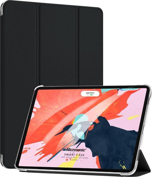 Microsonic Apple iPad Pro 12.9'' 2021 5. Nesil Kılıf (A2378-A2461-A2379-A2462) Slim Translucent Back Smart Cover Siyah - Image 1