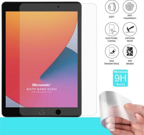 Microsonic Apple iPad 10.2'' 8. Nesil Kılıf (A2270-A2428-A2429-A2430) Matte Nano Glass Cam Ekran Koruyucu - Image 1