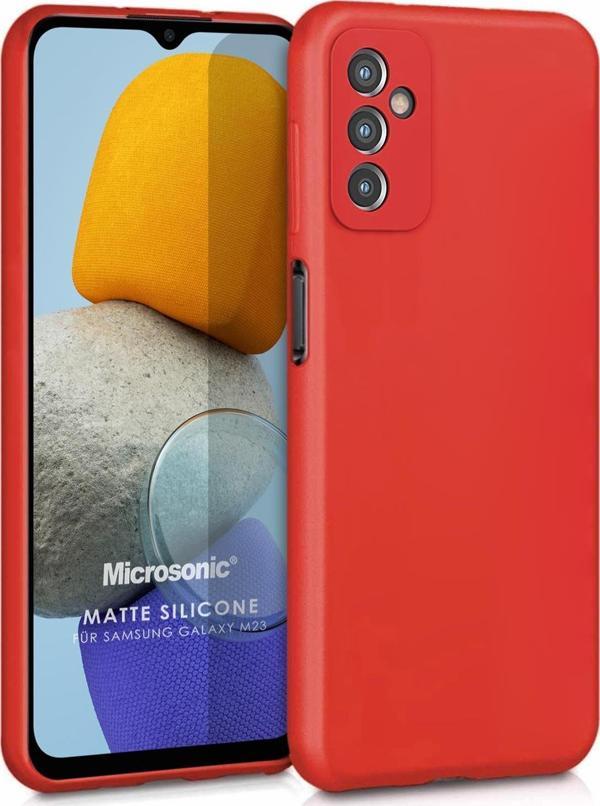 Microsonic Matte Silicone Samsung Galaxy M13 Kılıf Kırmızı - Image 1