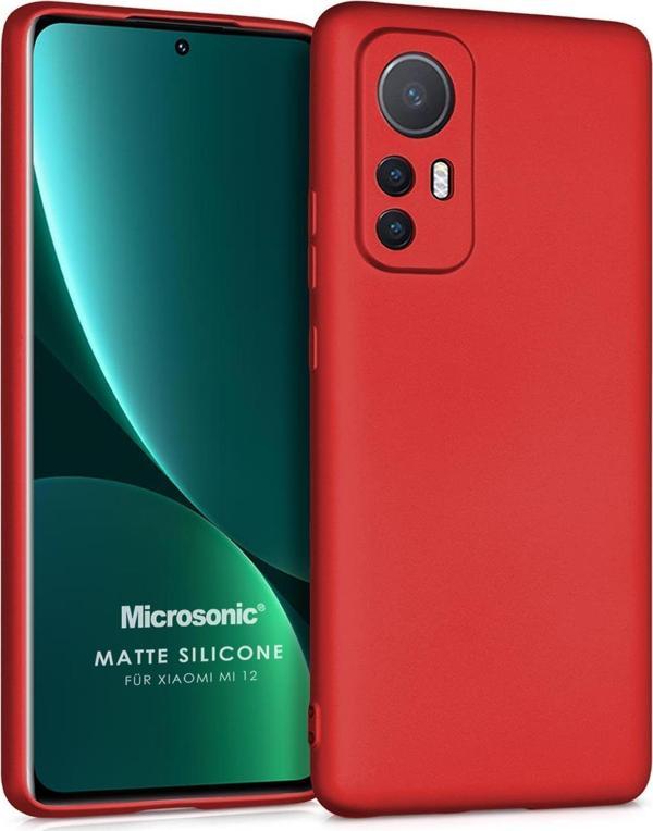 Microsonic Matte Silicone Xiaomi Mi 12 Kılıf Kırmızı - Image 1
