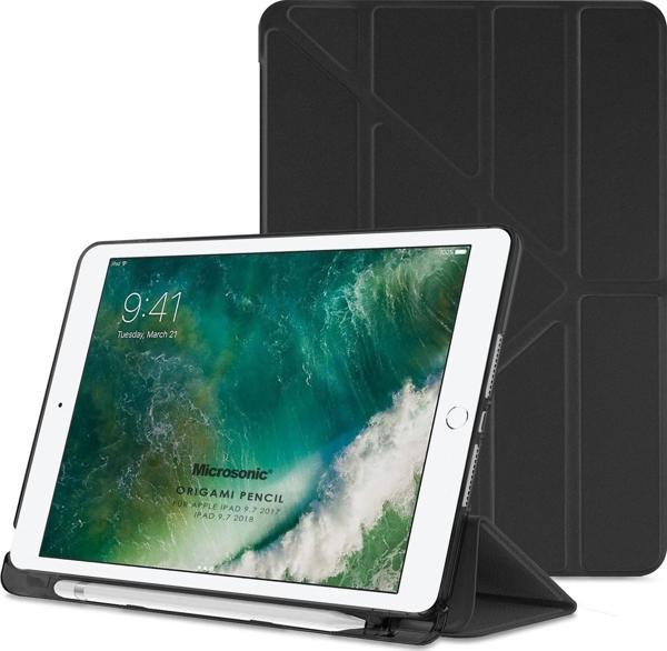 Microsonic Apple iPad 9.7 2017 Kılıf (A1822-A1823) Origami Pencil Siyah - Image 1