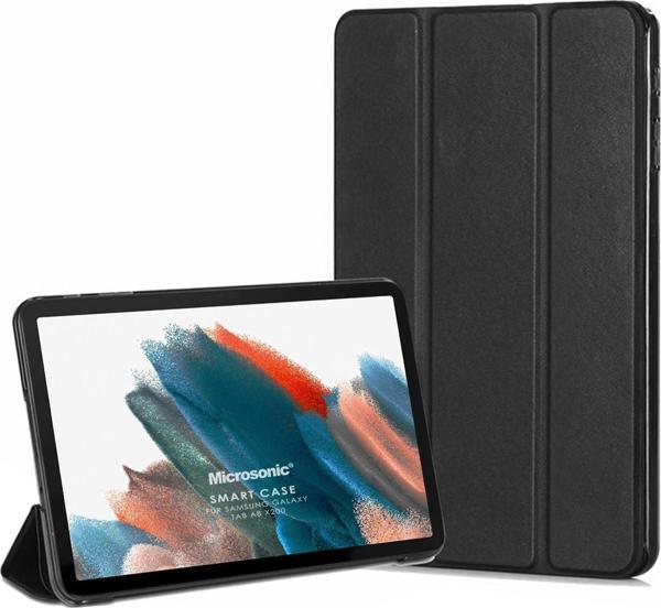 Microsonic Samsung Galaxy Tab A8 X200 Kılıf Slim Translucent Back Smart Cover Siyah - Image 1