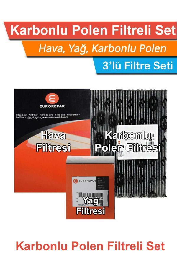 Citroen C4 1.6 HDI Dizel Eurorepar Filtre Bakım Seti 2004-2010 Hava+Yağ+Karbonlu Polen - Image 1