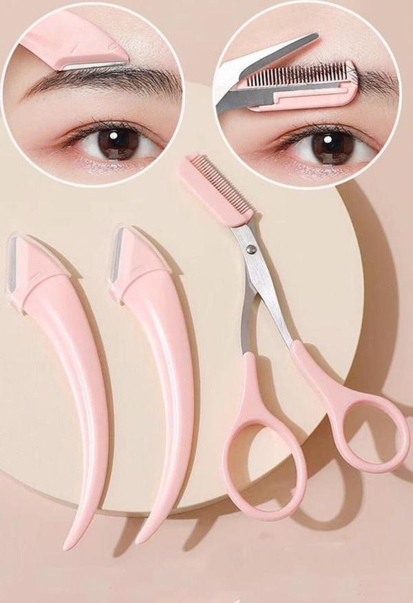 Pambe Kaş Makası + 2'li Kaş Usturası Seti - Image 1