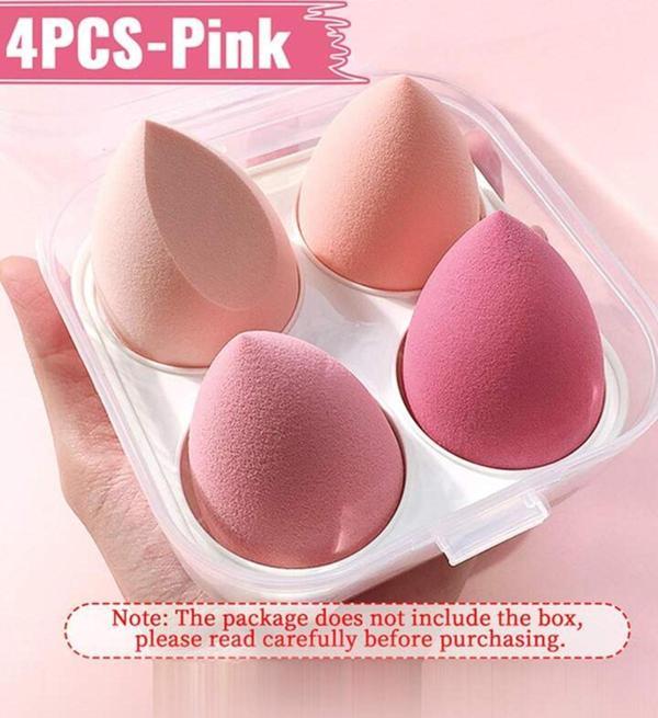 4'lü Pembe Tonları Kutulu Standlı Makyaj Süngeri Seti - Image 1