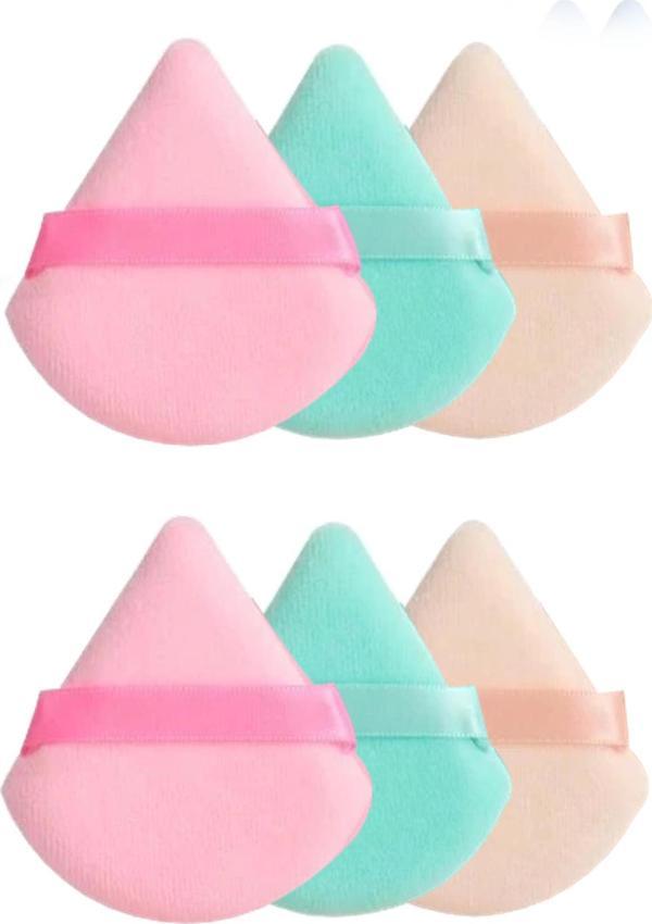 6'lı Renkli Pudra Fondöten Bb Krem Yıkanabilir Uygulama Aparatı Puff Sünger - Image 1