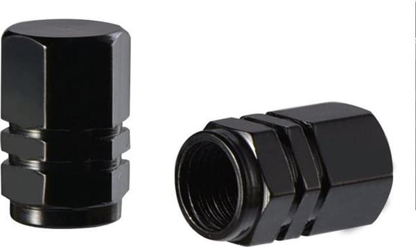 Jet Black Siyah Alüminyum Sibop Kapağı 4 Adet Set (OTO ALÜMİNYUM HEXAGON SİBOP KAPAĞI SETİ) - Image 1