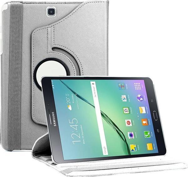Microsonic Samsung Galaxy Tab S2 8.0'' Kılıf 360 Dönerli Stand Deri Gümüş - Image 1