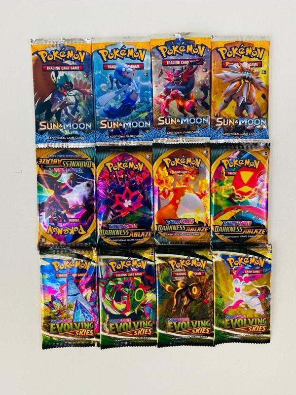 Abetto Market Pokemon Kart 12 Paket Bir Arada 3 Seri Model Pokemon Kart - Image 1