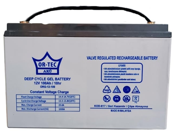 Or-Tec 12V 100A Jel Akü - Image 1