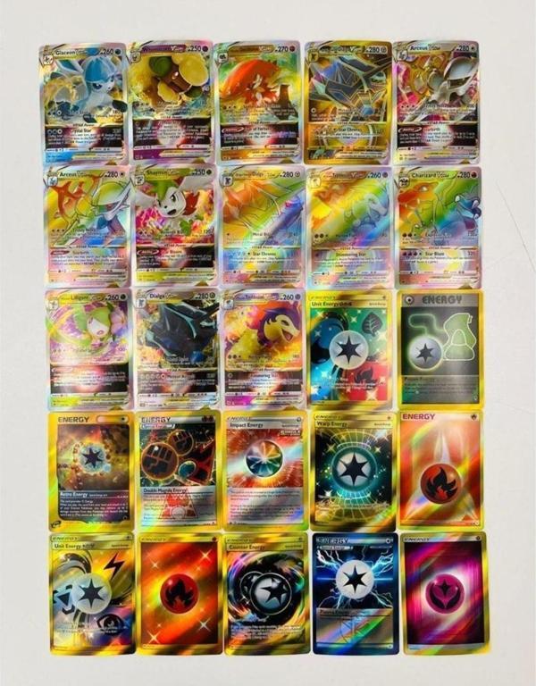 Abetto Market Pokemon VStar, ve Energy Kart Bir Arada Set (25 Adet Parlak Kart) - Image 1