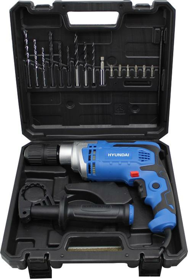 Hyundai HP810Set 810W Darbeli Matkap Plastik Çanta+16 Parça Uç Set - Image 1