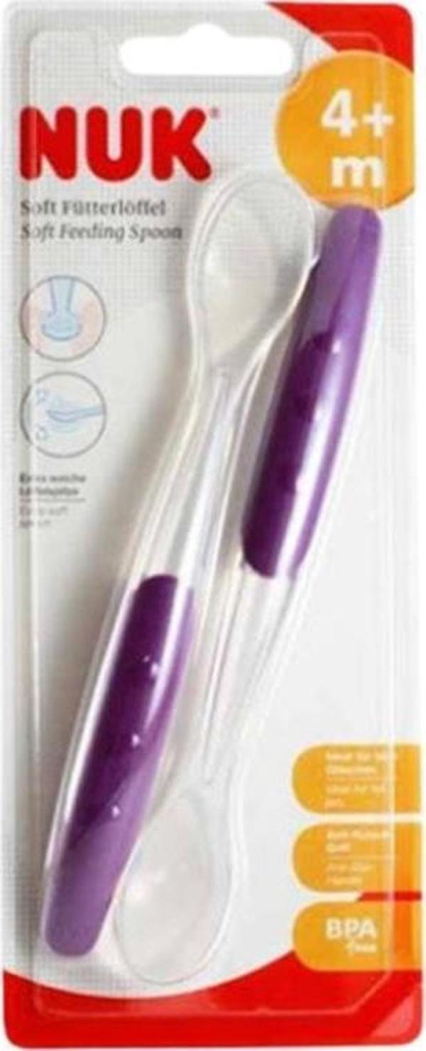 Nuk Silikon Uçlu Kaşık 2'li Set Mor-4008600097518-1 - Image 1