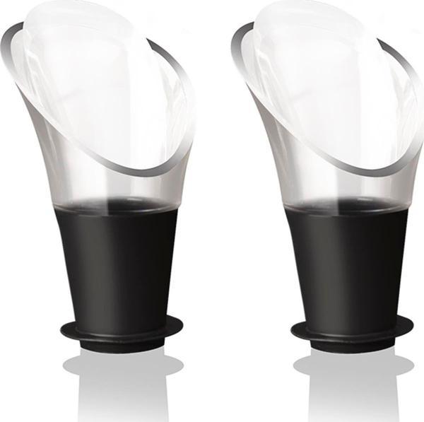 Vacu Vin 18540612 2 Parça Siyah Kristal Şarap Sunucusu - Image 1