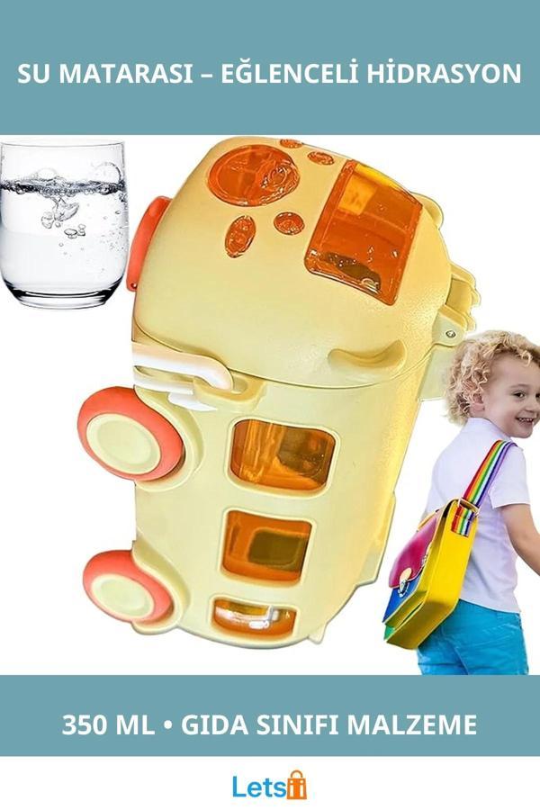 Eğlenceli Otobüs Şeklinde 500ml Su Matarası - Image 1