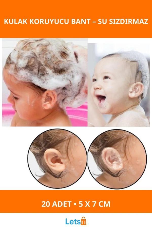 Su Geçirmez Bebek Banyo Kulak Koruyucu Bant 20 Adet - Image 1