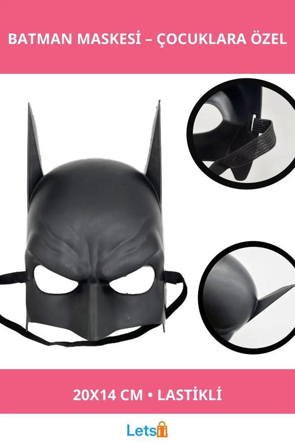 Siyah Çocuk Batman Maskesi Lastikli 20x14 cm - Image 1