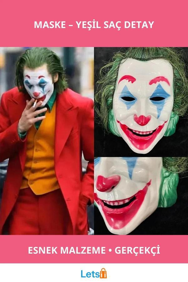 Joaquin Phoenix Joker Maskesi Yeşil Saçlı Kostüm - Image 1