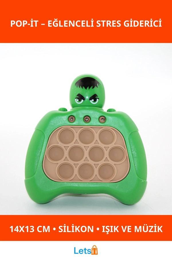 Işıklı Müzikli Hulk Tasarımlı Stres Giderici Pop It Oyuncağı - Image 1