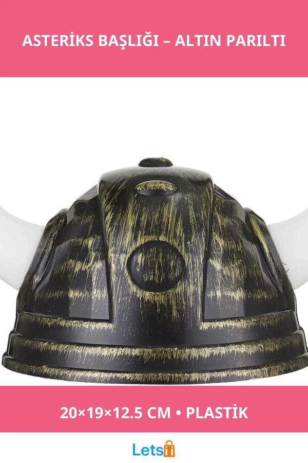 Altın Renk Viking Asteriks Başlığı Eğlenceli Aksesuar - Image 1
