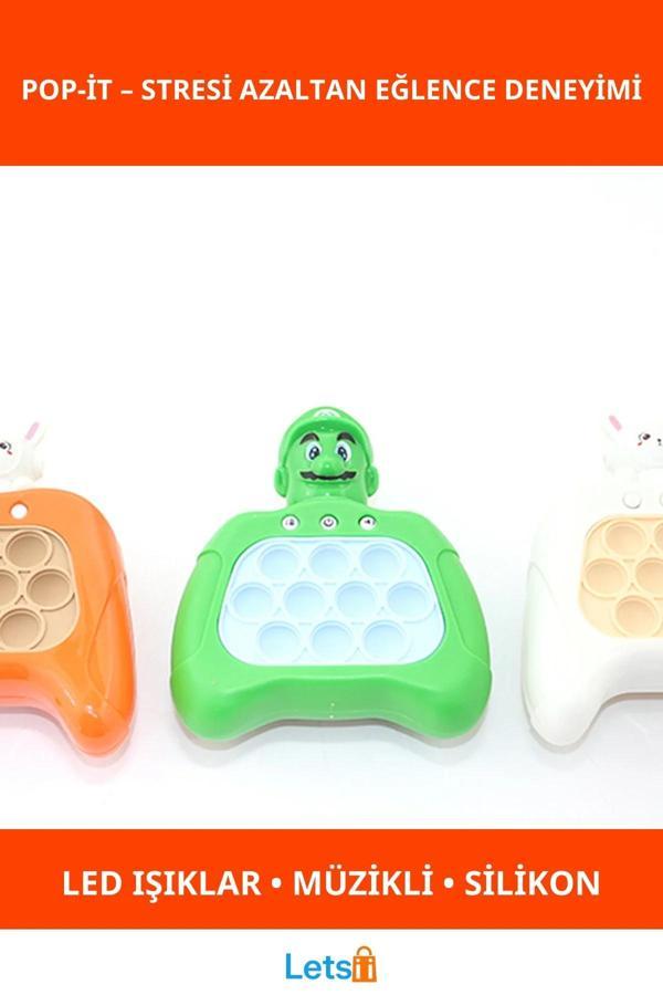 Işıklı Müzikli Pop It Eğlenceli Stres Giderici Oyuncak - Image 1