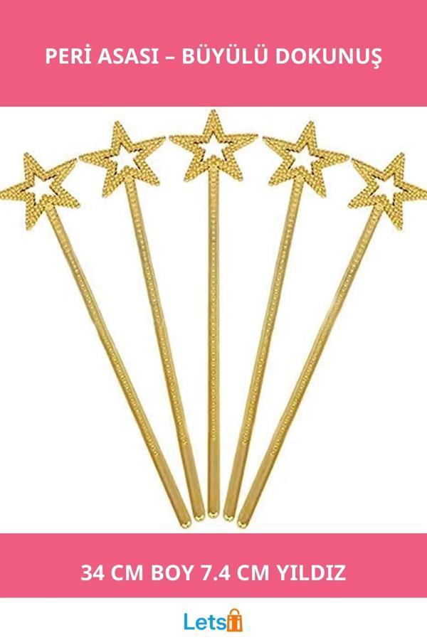 Altın Renk Yıldız Peri Asası 34cm - Image 1