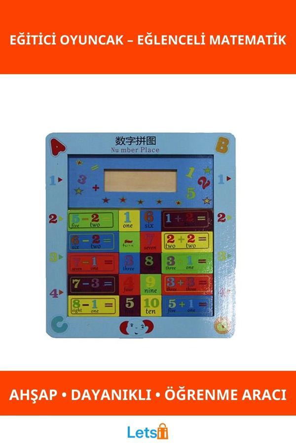 Renkli Ahşap Eğitici Oyuncak Matematik Geliştirme Oyunu - Image 1