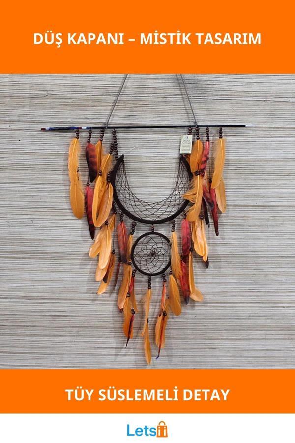 El Yapımı Ok Yayı Düş Kapanı Bohem Mistik Dekoratif Aksesuar - Image 1