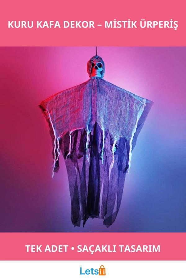 Ürpertici Kuru Kafa Hayalet Dekor Saçaklı Süs - Image 1