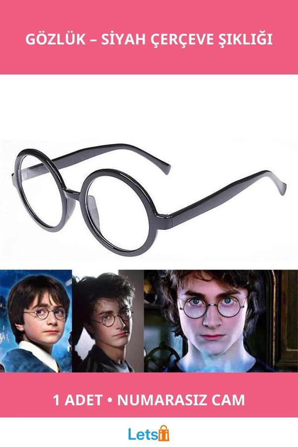 Siyah Çerçeveli Yetişkin ve Çocuklar İçin Harry Potter Gözlüğü - Image 1