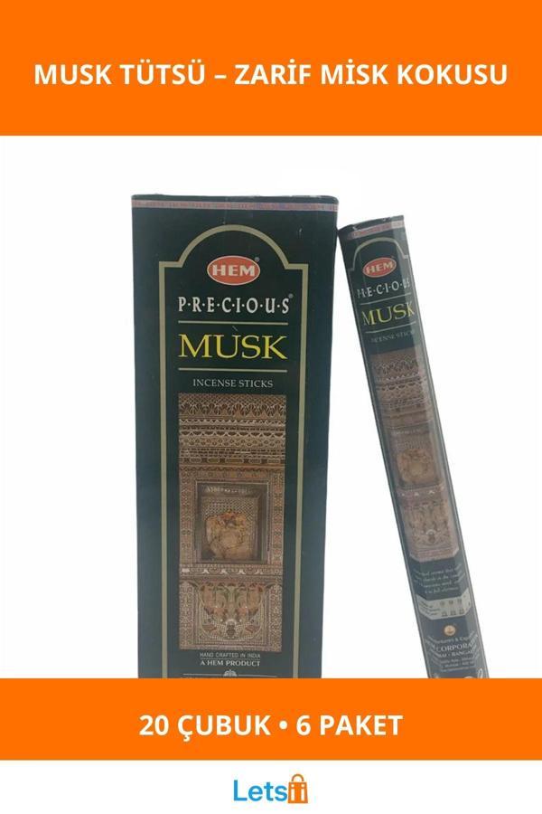 Hem Precious Musk Aromalı Rahatlatıcı Çubuk Tütsü 1 Kutuda 120 Adet - Image 1