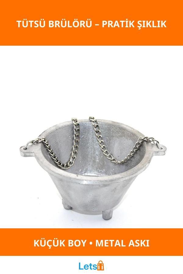 Şık Tasarımlı Metal Askılı Tütsü Brülörü Küçük Boy - Image 1