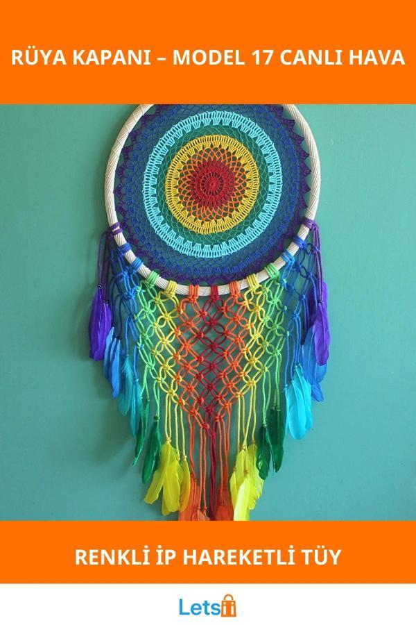 Renkli İpli Tüylerle Tasarlanmış Rüya Kapanı - Image 1