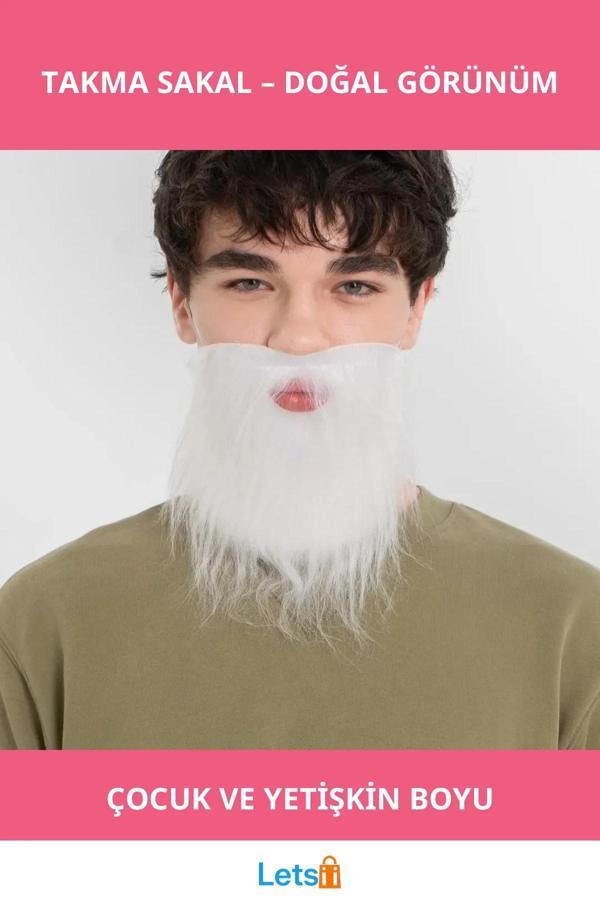 Beyaz Kırçıllı Takma Sakal Çocuk ve Yetişkin - Image 1
