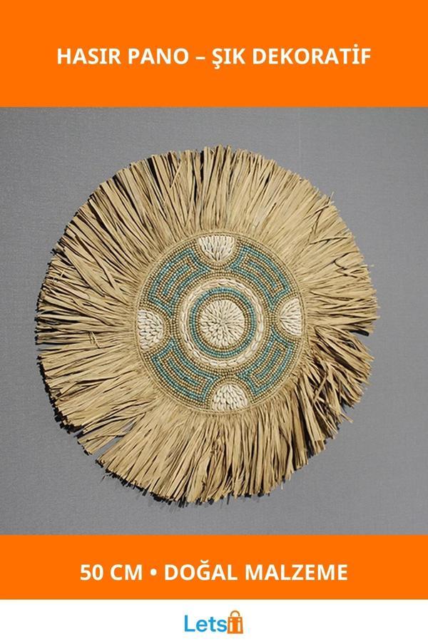 Doğal Hasır Duvara Asmalı Pano 50 cm Dekoratif Ürün - Image 1