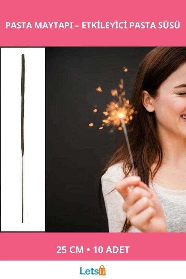 Renkli Parti Organizasyon Pasta Maytapı 25 cm 10 Adet - Image 1