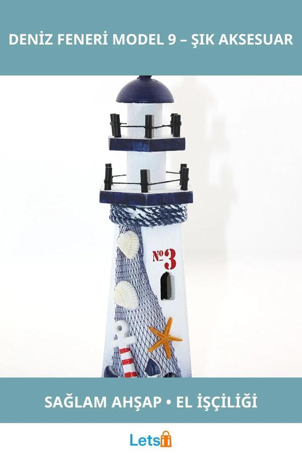 Ahşap Marin Deniz Feneri Dekoratif Aksesuar - Image 1