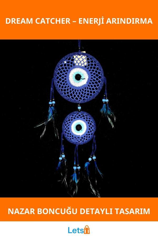 El Yapımı Nazar Boncuğu Detaylı Rüya Kapanı Dekoratif Model 25 - Image 1