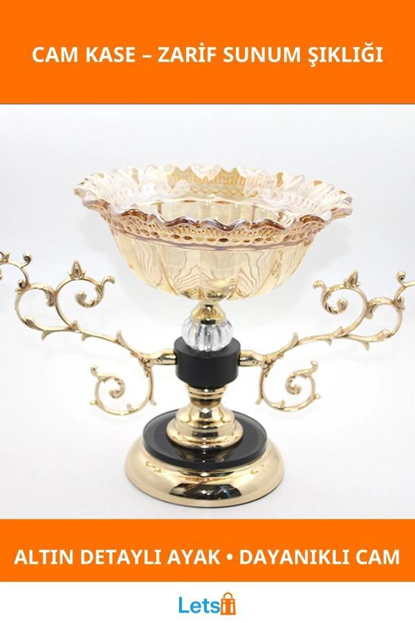 Zarif Altın Detaylı Cam Kase Şekerlik - Image 1