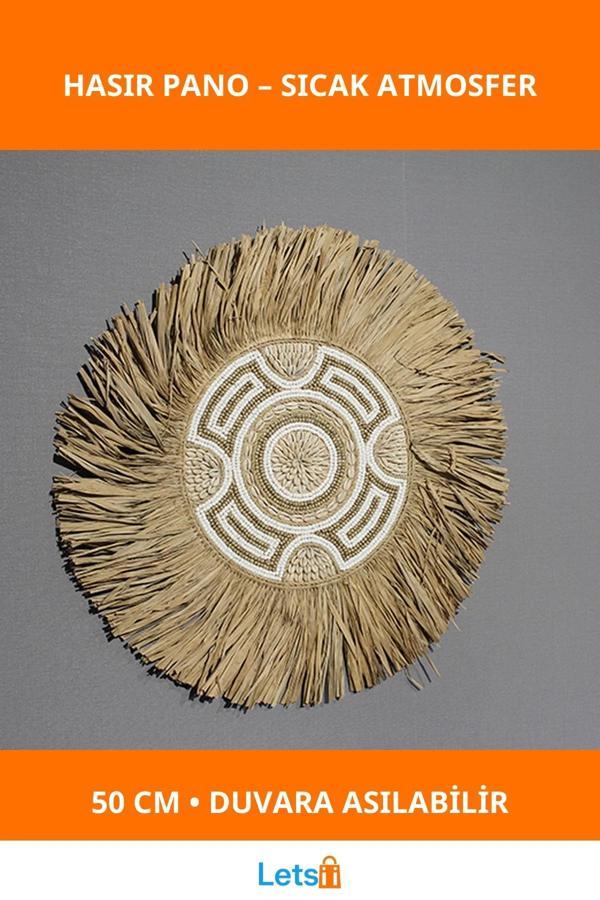 Doğal Hasır Duvara Asmalı Pano 50 cm Dekoratif - Image 1