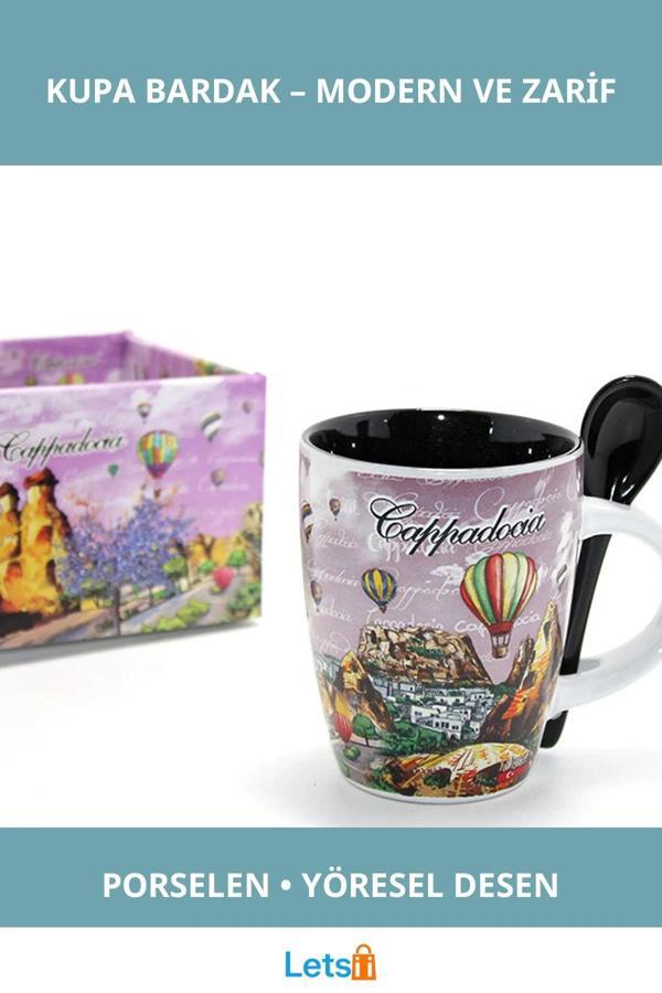 Yöresel Tasarımlı Şık Porselen Tekli Kupa Bardak - Image 1