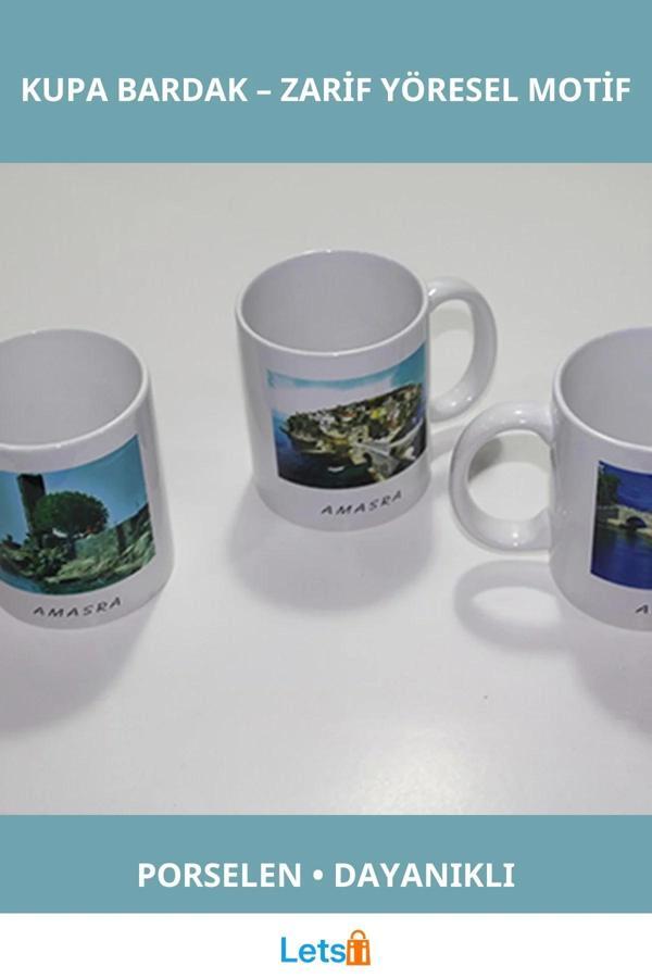 Yöresel Motifli Porselen Kupa Bardak - Image 1