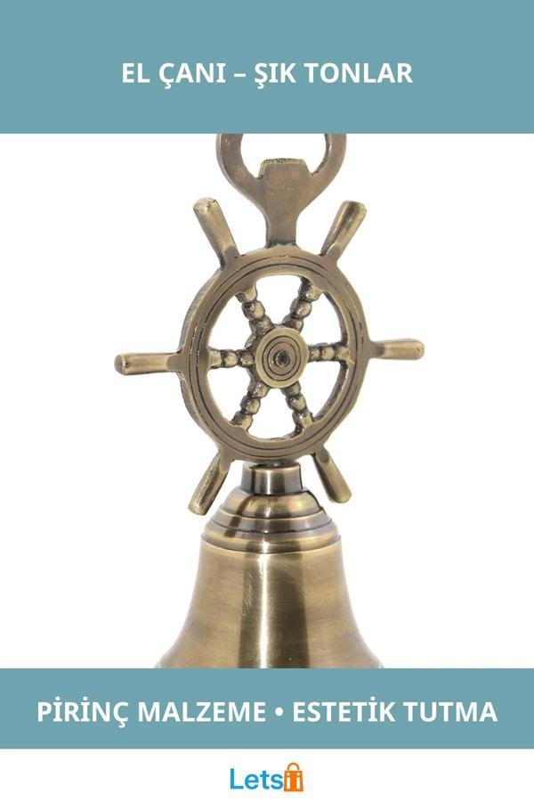 Pirinç Dümenli Dayanıklı El Çanı Estetik Müzik Aleti - Image 1