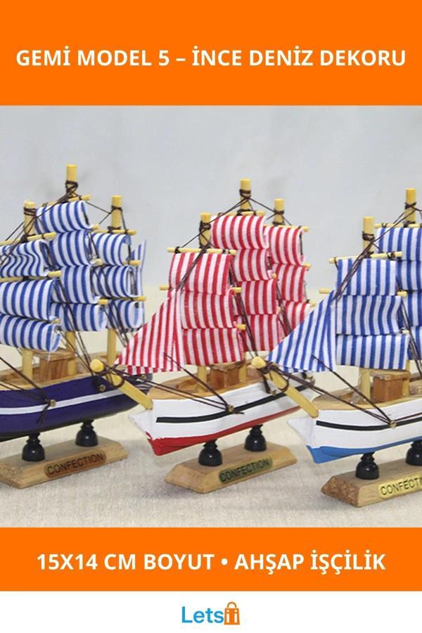 Ahşap Denizcilik Dekoratif Gemi Modeli 15x14 cm - Image 1