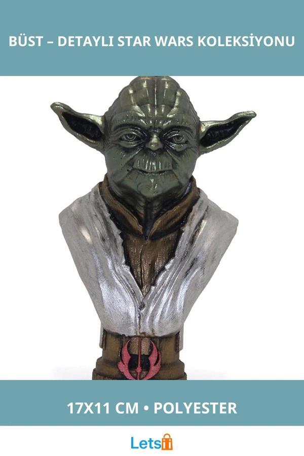 Yoda Büst Star Wars Koleksiyonu için Detaylı Polyester Figür - Image 1