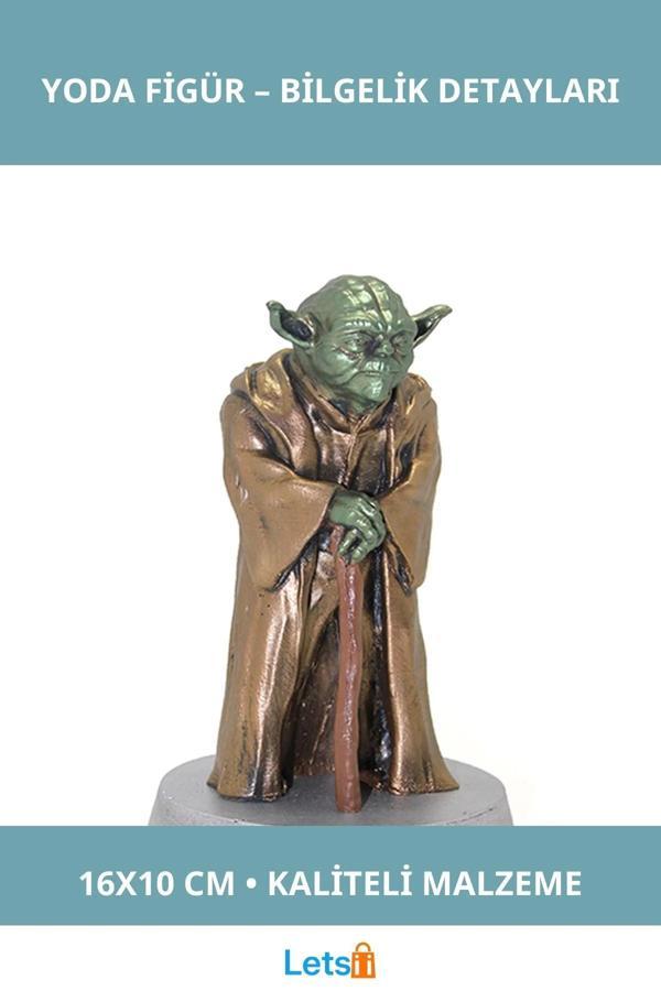 Detaylı İşçilikle Tasarlanmış Yoda Figürü 16x10 cm Dekoratif - Image 1
