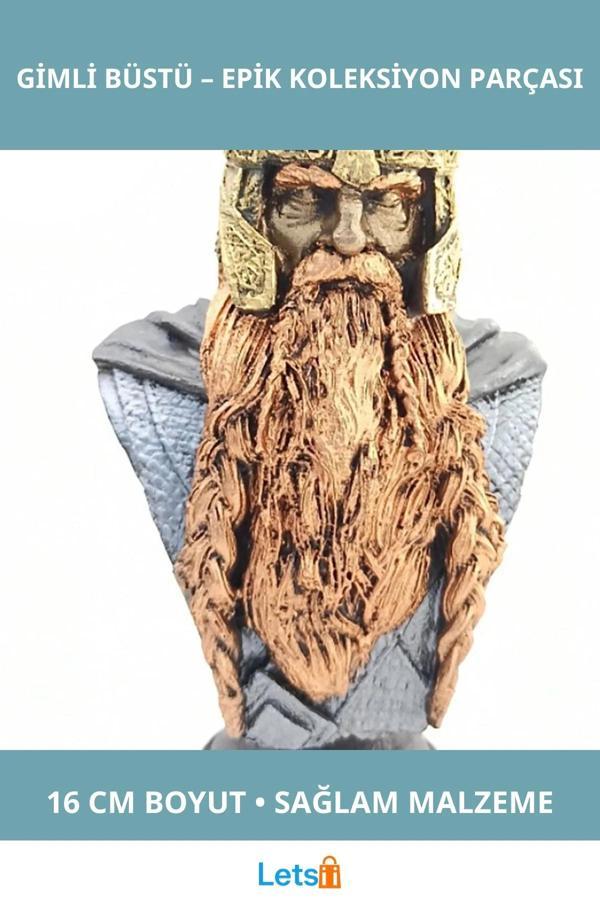 Yüzüklerin Efendisi Gimli Büstü Büyük Boy 16 cm Polyester Figürü - Image 1