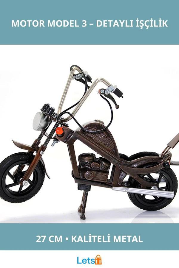 Metal Motor Figürü 27 cm Dekoratif Koleksiyon Parçası - Image 1