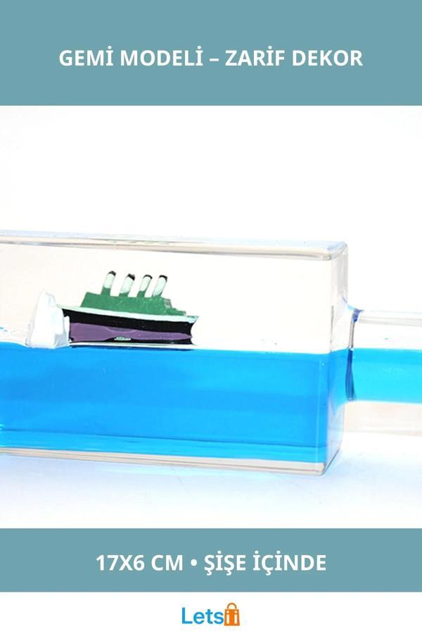 Şişe İçinde Batmayan Gemi 17 cm Dekoratif Ürün - Image 1